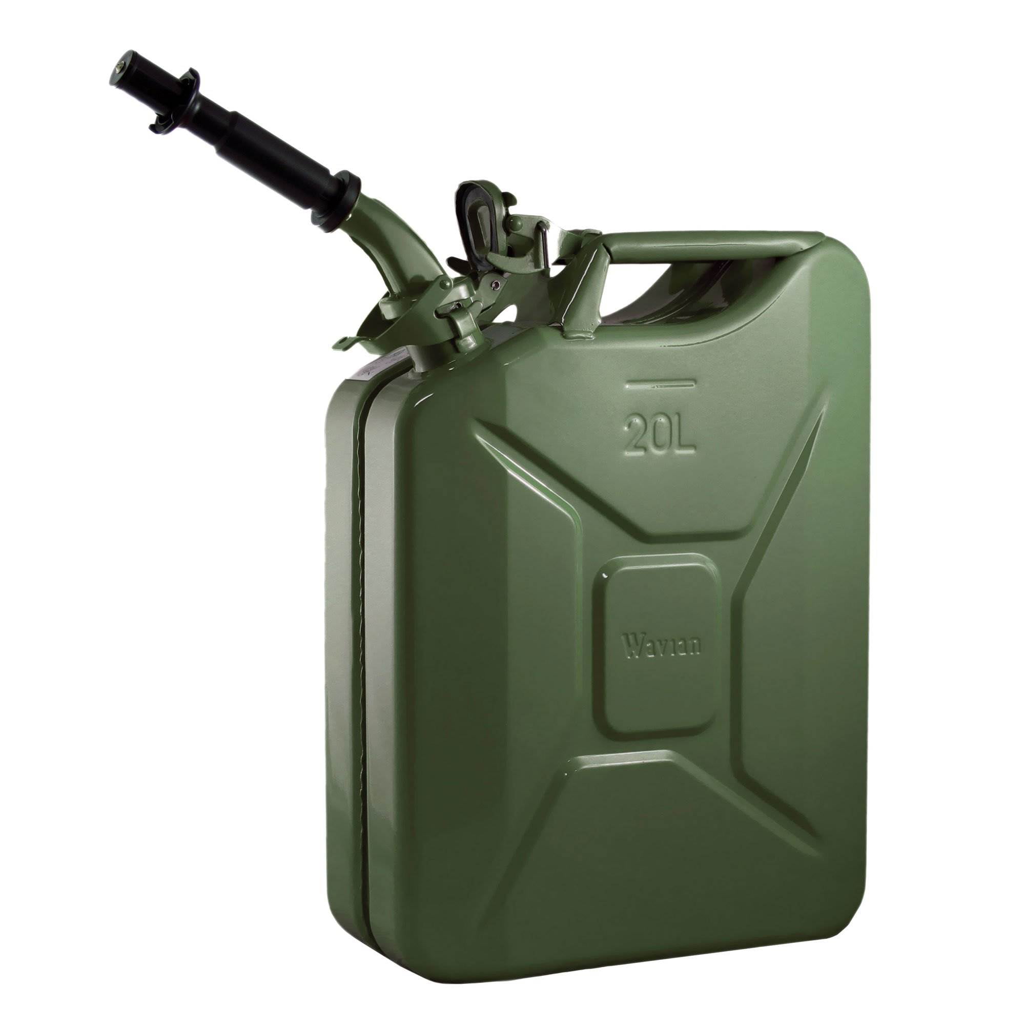 Wavian 3008 5.3 Gallon 20 Liter Authentic CARB Fuel Jerry Can w/ Spout Green 2 