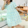 thumbnail image 2 of Mikilon Girls' Puff-sleeved Holiday Dress Size 3-9 Years Round-Neck Floral Ruffled Dress Sweet Comfortable Dress, 2 of 7