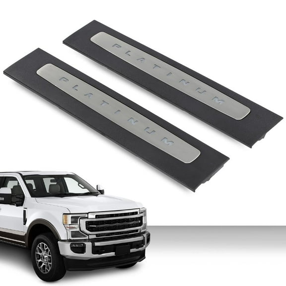Illuminated Platinum Door Sill Plate Set Fit For 17-22 Super Duty Crew Cab LED