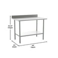thumbnail image 5 of Flash Furniture 30" x 48" Adjustable Shelf Stainless Steel General Purpose Table with 4" Backsplash, 5 of 10