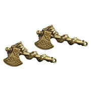 2 Pcs Panlong Copper Ware Bling Earrings Car Accessories Ornament Antique Brass