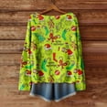 thumbnail image 5 of Christmas Printed Shirts Long Sleeve Christmas Tree Xmas Gift Tops Fluorescent Green XL, 5 of 5