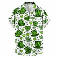 thumbnail image 2 of SGFCWSX Men's Casual Short Sleeve Button Up Shirt St. Patrick's Day Shamrock Print with Chest Pocket Green Size S, 2 of 6