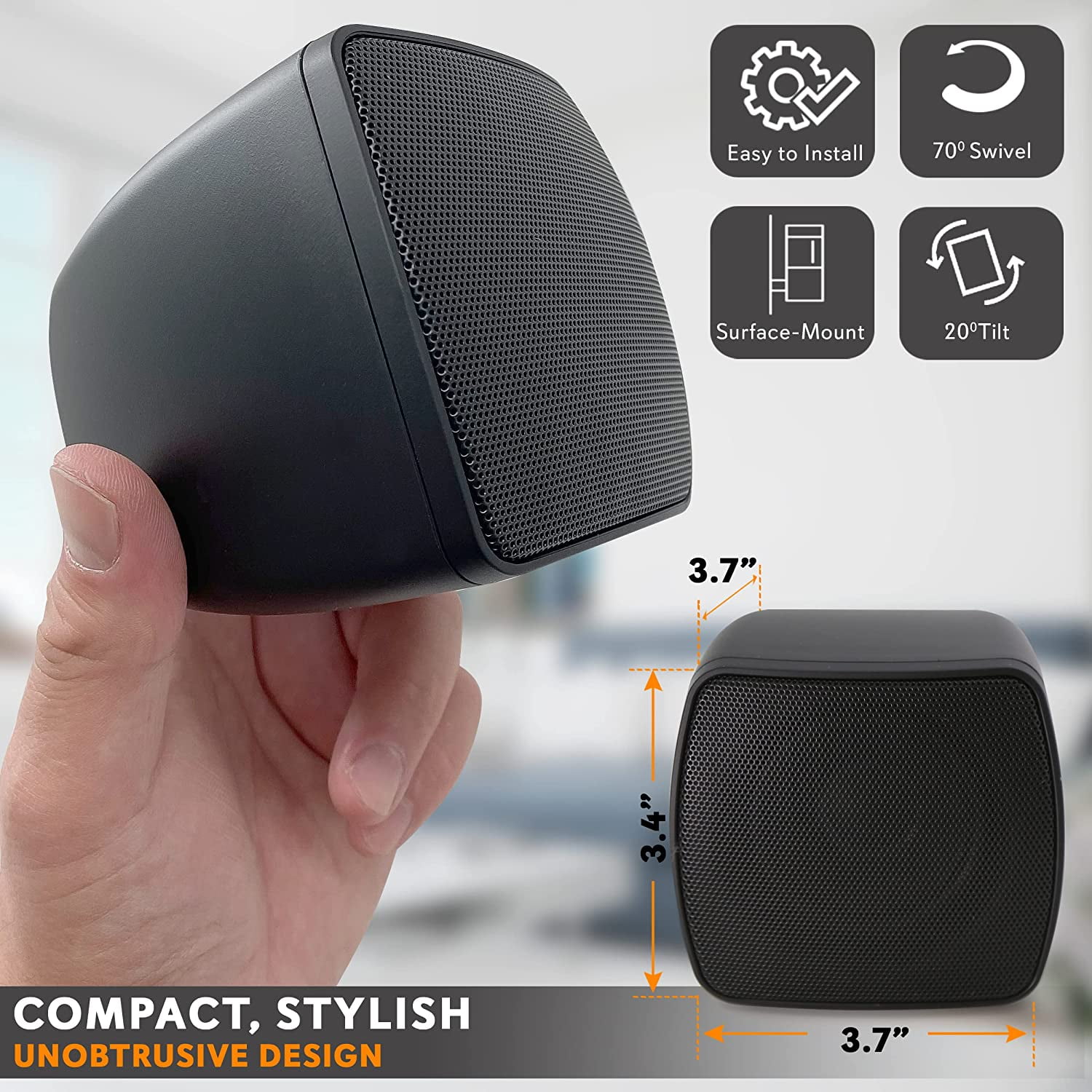 3'' Surface-Mount Satellite Speaker for Subwoofer - Satellite