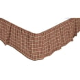 thumbnail image 3 of VHC Brands Crosswoods Plaid Cotton Primitive Split Corners Gathered King Bed Skirt, Natural Tan, 3 of 3