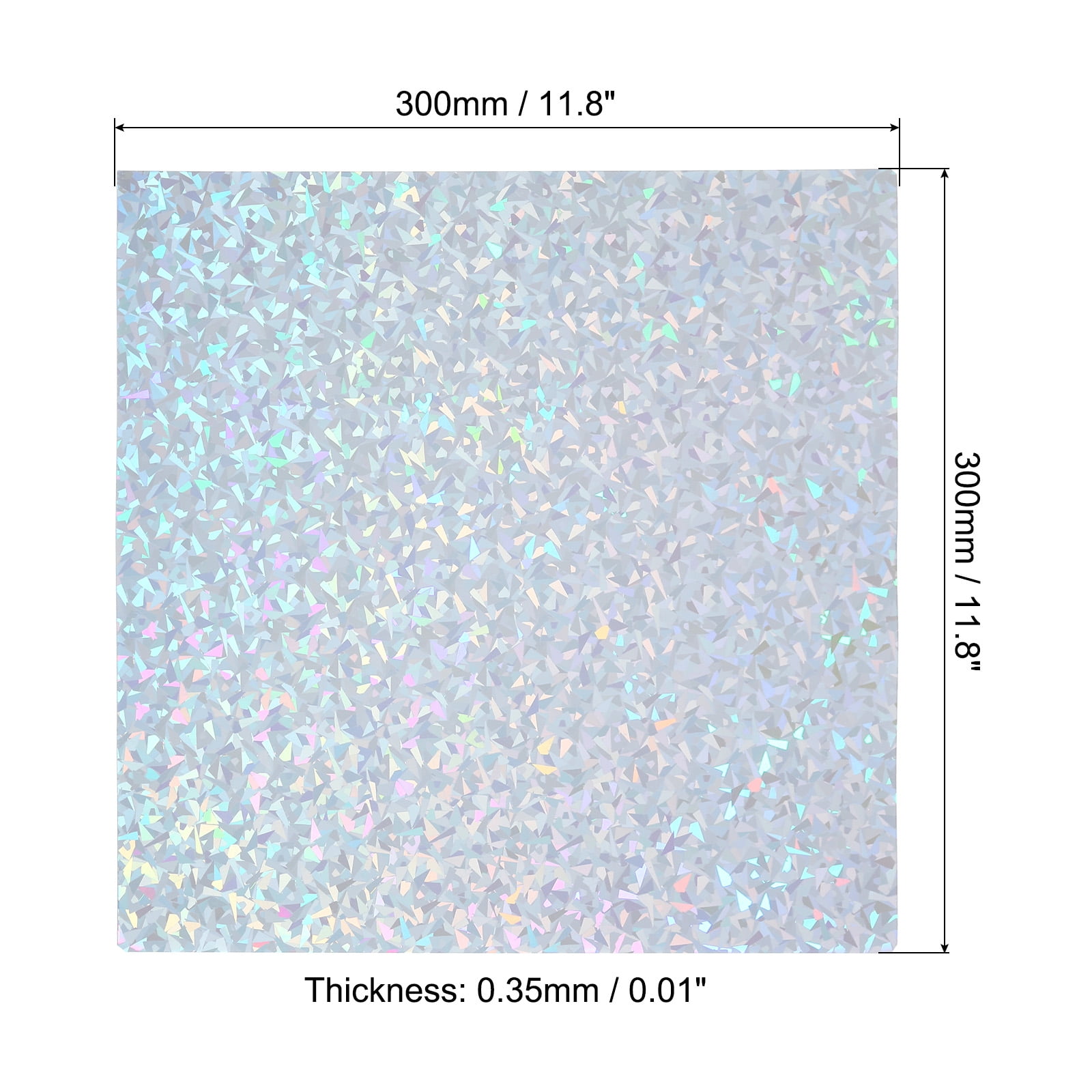 Uxcell 12"x12" Holographic Cardstock, 20 Pack Metallic Iridescent Mirror Paper Foil Board Reflective Sheets, Style 2