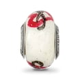 thumbnail image 4 of Reflection Beads QRS3561 Sterling Silver Heart Infinity Murano Glass Bead - White, 4 of 7