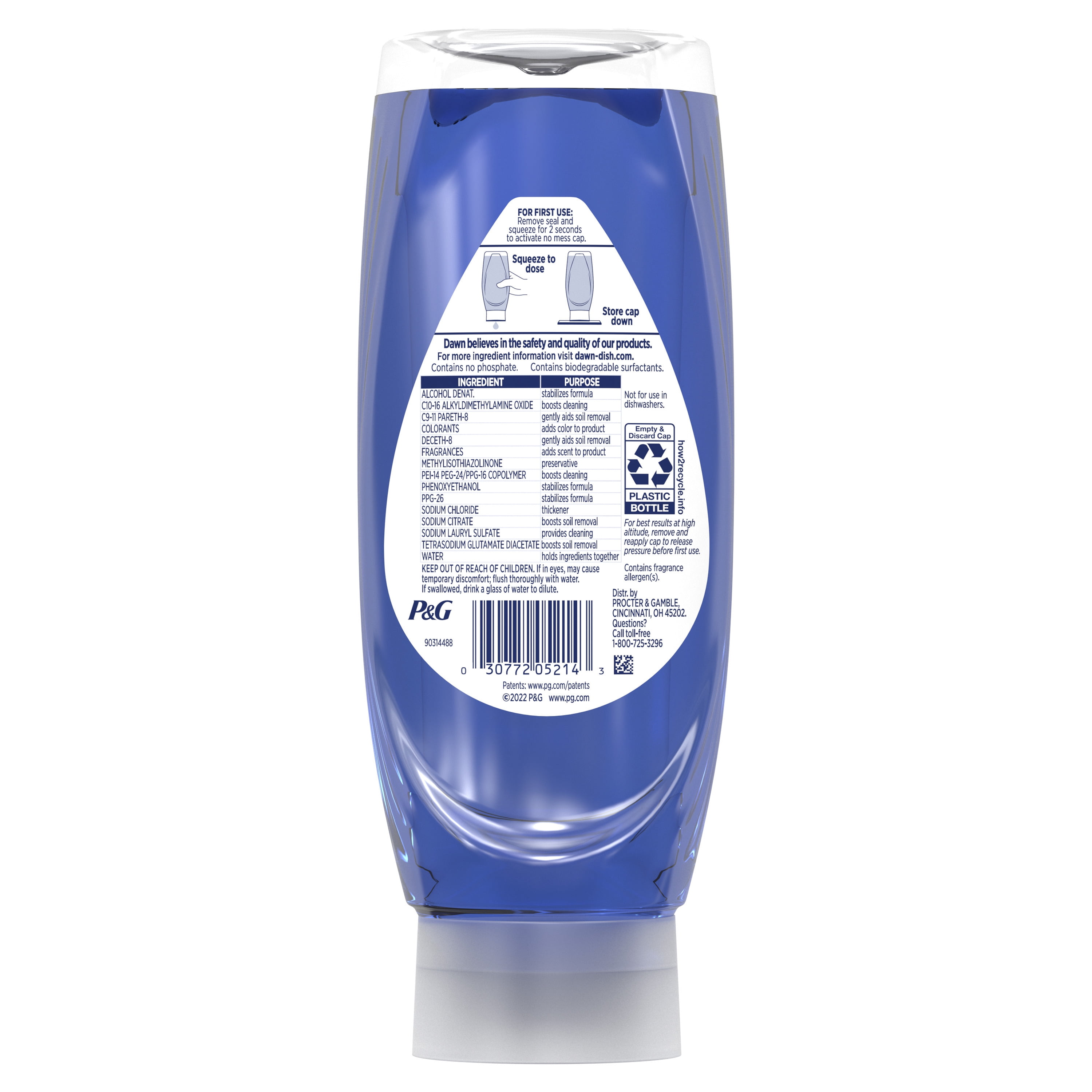 Dawn EZ-Squeeze Platinum Liquid Dish Soap, Green Papaya, 18 fl oz