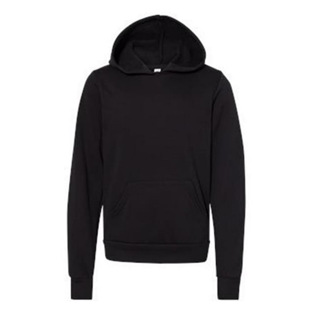 Bella Canvas Youth Sponge Fleece Pullover Hooded Sweatshirt, M, Black