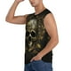 thumbnail image 3 of Fotbe Vintage Gold Leaf Skull Men's Camiseta sin Mangas Estampada para Hombres, Playera Casual para Gimnasio, Entrenamiento, Playa-XX-Large, 3 of 7
