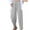 Gray, variant on Wide Leg For Women Pants Drawstring Elastic Waist High Waisted Versatile Work Loose Straight Leg Pants Casual Loose Trousers With Pockets