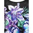 thumbnail image 3 of Tank Top de Túnica con Detalle Escotado de Flores de Mariposa en Talla Extra Rosegal  Camisetas sin mangas de talla grande, 3 of 5