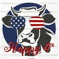 thumbnail image 2 of Allen, Kimberly 20x20 Black Ornate Wood Framed with Double Matting Museum Art Print Titled - Happy 4th Cow, 2 of 4