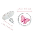 thumbnail image 3 of Pink Ribbon Stud Earrings For Breast Cancer Awareness Stylish And Elegant Accessories Earring For Women, 3 of 6