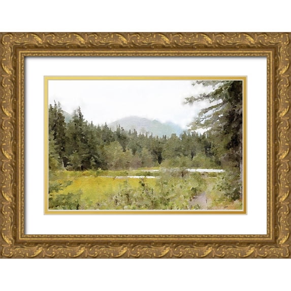 Murdock, Ramona 24x17 Gold Ornate Wood Framed with Double Matting Museum Art Print Titled - Mountain Tranquility No. 1