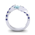 thumbnail image 4 of 1.25 Carat Sparkle Princess Cut Aquamarine & Blue Sapphire Gemstone Engagement Ring for Ladies Solid 18K White Gold Size 10.5 by Diamond-Capitals, 4 of 8