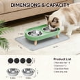 thumbnail image 4 of Elevated Cat Bowls with Food Mat, Splash Proof Anti Vomiting Raised Cat Food and Water Bowl Set, 2 Stainless Steel Dishes for Cats and Puppy, Pet Bowl for Indoor Cats White, 4 of 6