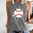thumbnail image 2 of Tank Tops for Women Baseball Print 2024 Summer Sleeveless T-Shirt Casual Crewneck Ladies Graphic Gift Tee Shirts, 2 of 4