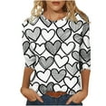 thumbnail image 2 of Craaazy Cozy Valentines Shirts for Women 3/4 Sleeve Crewneck Tops Gifts, 2 of 8