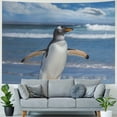thumbnail image 4 of Orinice Penguin Beach Ocean Tapestry Wall Hanging Unique Style Graphic Tapestries Home Wall Decor Art for Living Room Bedroom Apartment Farmhouse Dorm 60x50inch, 4 of 6