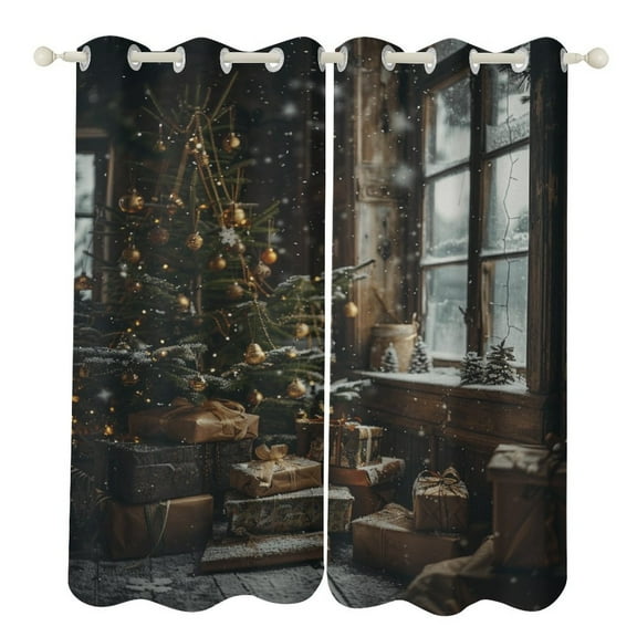 Christmas Snowmen Window Curtains for Bedroom Colorful Printed Window Drapes Blackout Thermal Insulated Grommet Window Treatment 2 Panels Set