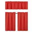 thumbnail image 2 of Gorgeous Home Linen QWK4 Red Kitchen Curtain Window Treatment Valance and Tiers Blackout 3 Piece, 2 of 5