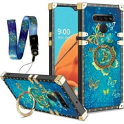 nancheng for LG K51 / LG Q51 / LG Reflect Case Girls Women Cute Blue Butterfly Shockproof Protection Phone Cover
