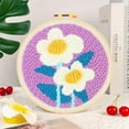 thumbnail image 5 of YOHAVEN Punch Needle Embroidery Kit, 8" Coarse Yarn Floral DIY Material Package with Tools and Patterns for Beginners Craft Hobby Gift Home Decoration, 5 of 6