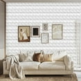 thumbnail image 6 of PVC 3D Wall Panel for Interior Wall Décor, 11.8" x 11.8" Wall Decor PVC 3D Wall Panels, 3D Textured Wall Panels, Pack of 20 Tiles, White, 6 of 6
