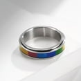 thumbnail image 7 of 6MM Rotatable Band Titanium Steel Men's Women's Silver/Gold/Black Ring Size 6-12, 7 of 7