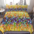 thumbnail image 1 of HAHDAXIA Oil Flower Bedding Solid Comforter Set for All Seasons,3 Pieces(1 Comforter+2 Pillowcases),Soft Microfiber Bedding Set Full(79"x90"), 1 of 7