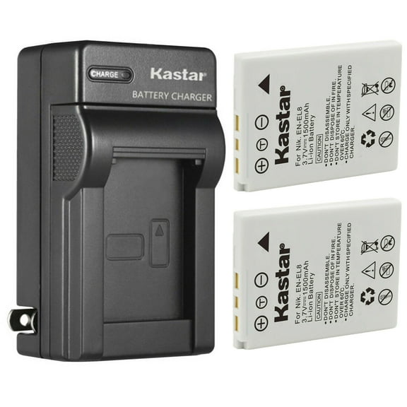 Kastar 2-Pack Battery and AC Wall Charger Replacement for Nikon Coolpix S7c, Coolpix S8, Coolpix S9, Coolpix S50, Coolpix S50c, Coolpix S51, Coolpix S51c, Coolpix S52, Coolpix S52c Camera
