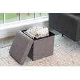 thumbnail image 1 of HOMETRENDS Cube de rangement de 15 pouces en lin synthétique gris, 1 of 6