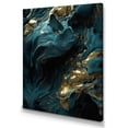 thumbnail image 2 of Designart "Blue Captivating Liquid Ink VI" Abstract Marble Wall Art Living Room, 2 of 5