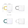 thumbnail image 2 of Clear Glass Coffee Mug with Color Handle, 11.3oz Borosilicate Glass Cup for Coffee, Tea, Milk, and Beverages, 2 of 7