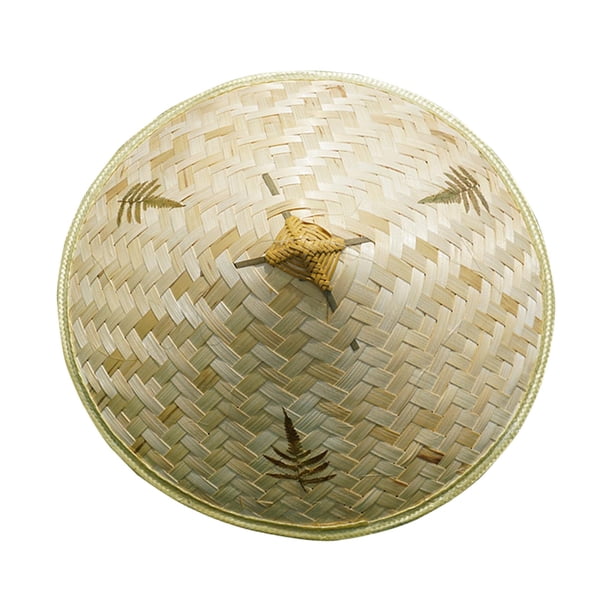 Sombrero trenzado de bambú, sombrero cónico, decoración de pared, pinza ancha, para niñas y niños. estilo A