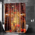 thumbnail image 5 of Harvest Pumkin Fall Shower Curtain Bathroom Sets, Thanksgiving Harvest Autumn Maple Leaf Fabric Bath Curtian, Fall Forest View Waterproof Shower Curtain Sets with Hooks 69 x 75 inch, 5 of 5