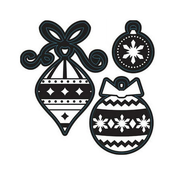 Die Cut Emboss Stencil Ornaments 3Pc By Darice