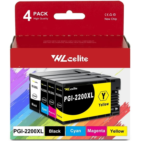 PGI 2200XL Ink Cartridge Compatible for Canon 2200XL Combo Pack Ink Cartridges Printer (Black Cyan Magenta Yellow)