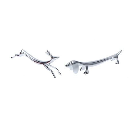 

FRCOLOR 2pcs Metal Chopsticks Rest Silver Animal Chopsticks Stand Rack Spoon Fork Holder Deer and Dog