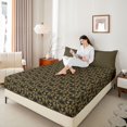 thumbnail image 4 of Feelyou Boho Mandala Damask Queen Sheet Sets, Gold Butterfly Skull Bed Set, 4 Pieces, 4 of 7