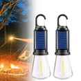 thumbnail image 1 of Luz que acampa LED enganchada recargable solar de 2 piezas, luces solares de la tienda USB recargable, 1 of 7