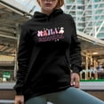 thumbnail image 2 of Mama's Valentine, Retro Groovy Wavy Text, Valentine's Day Gift, Black Hooded Sweatshirt or Hoodie, Small, 2 of 5