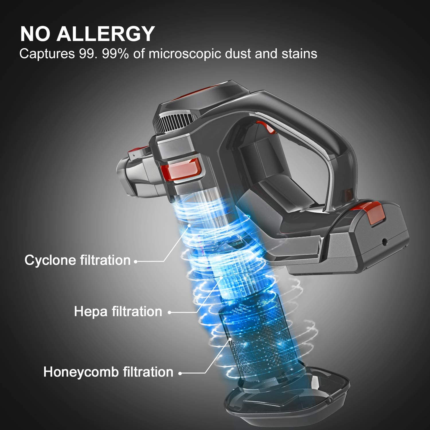 Buy Moosoo Cordless Vacuum 4in1 Stick Vacuum Cleaner for Carpet Hard