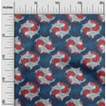 thumbnail image 2 of oneOone Silk Tabby Blue Fabric Asian Japanese Koi Fish Craft Projects Decor Fabric Printed By The Yard 42 Inch Wide, 2 of 4