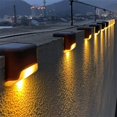 thumbnail image 2 of 4 Uds. Luces solares para exteriores, luces LED impermeables para cercas con energía Solar, luces de paso para jardín, escaleras, camino, Patio, blanco frío, 2 of 5