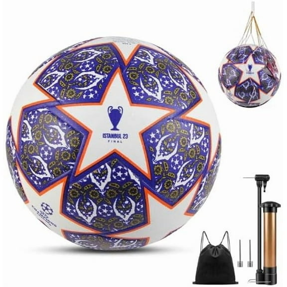 Football Fans Memorabilia 2024 Soccer Ball Birthday Present Size 5 Soccer Office Soccerball Fans Thermally Bonded Match Ball with Seamless Stiching Soccers (Purple)$$Sport & Recreation Other