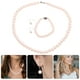 thumbnail image 3 of 1 juego de joyería de concha y perla, pulsera decorativa, pendientes, collar y bisutería (rosa), 3 of 7