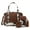 Cow Print-Brown, variant on Wrangler 3Pcs Doctor Bag Sets for Women Top-Handle Satchel Bag with Cell Phone Handbags & Coin Purse, Leopard-Brown