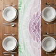 thumbnail image 6 of Ombre Green Pink Table Runner - 108 Inch Long, Kitchen Dining Table Runner Dresser Scarves, Summer Coastal Ocean Sea Beach Wave Farmhouse Decor for Coffee Tables Wedding Party Banquet, 6 of 8